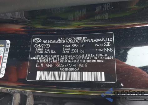 2021 Hyundai Elantra Sel from USA, damaged, VIN 5NPLS4AG3MH005017